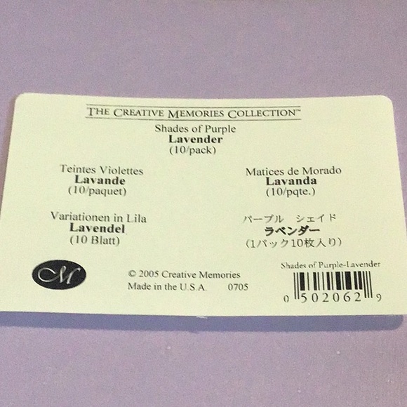 Creative Memories Photo Mounting Paper, Lavender - Picture 2 of 2